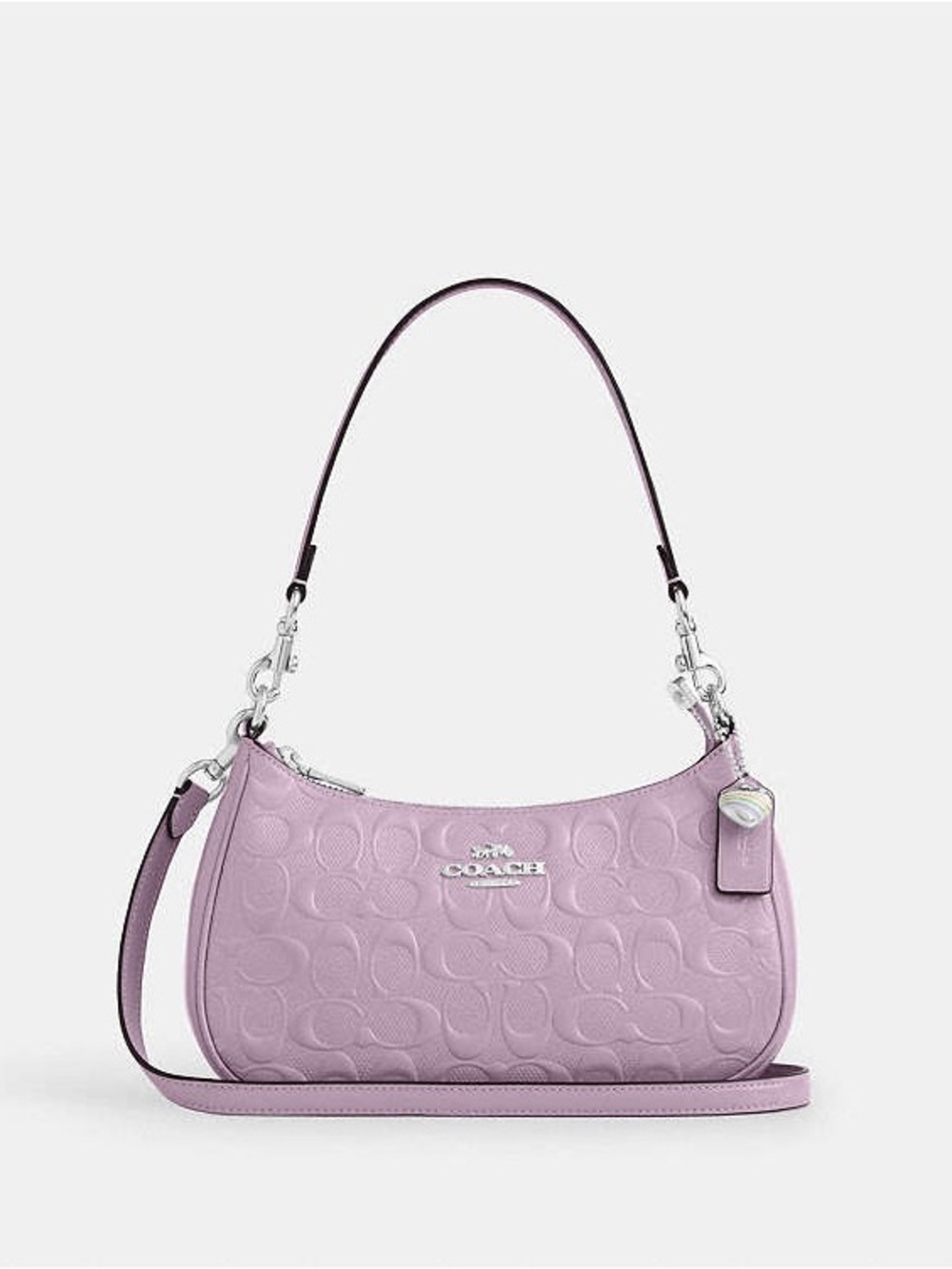 Bundle Coach Teri Shoulder Bag & Heart Bag Charm With Patent Signature NWT - Picture 7 of 14